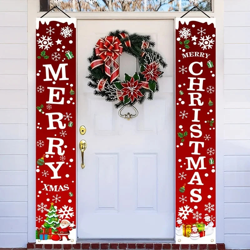 Christmas Banners - Holiday Decorations for Home Party or Garden 180cm x 30cm - ZOOMNSTORE
