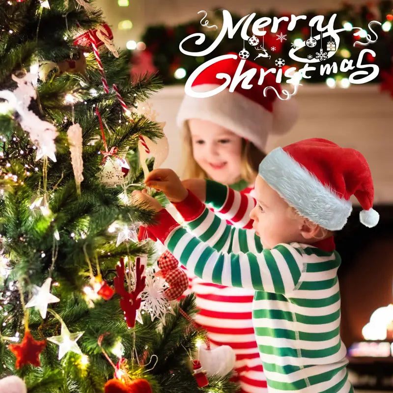 Christmas Santa Hat - Plush Holiday Hat for Adults Kids - ZOOMNSTORE