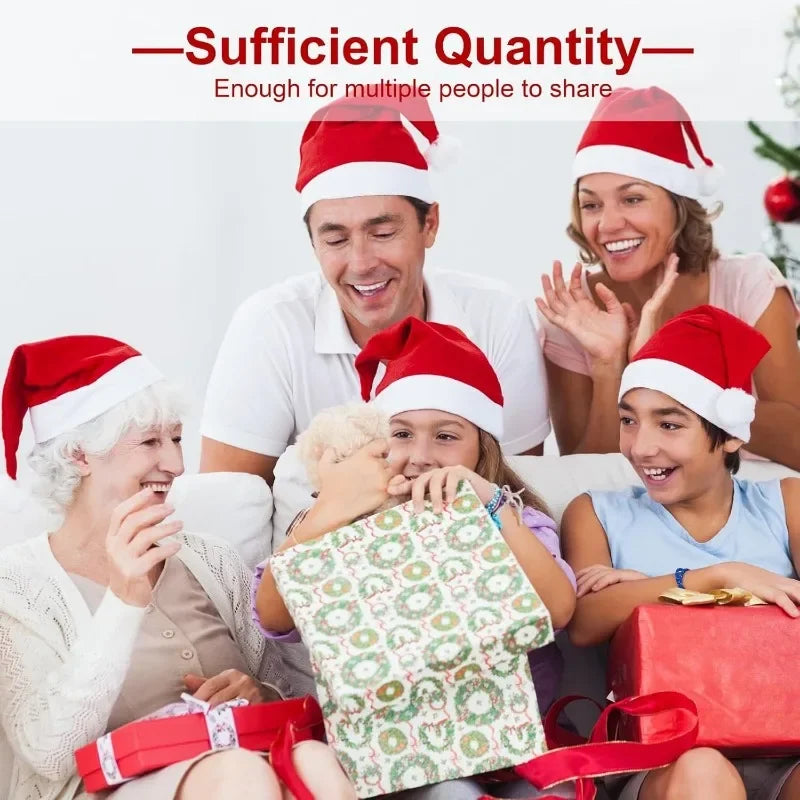 Christmas Santa Hats - Non-woven Fabric Holiday Party Decor for Adults Kids - ZOOMNSTORE