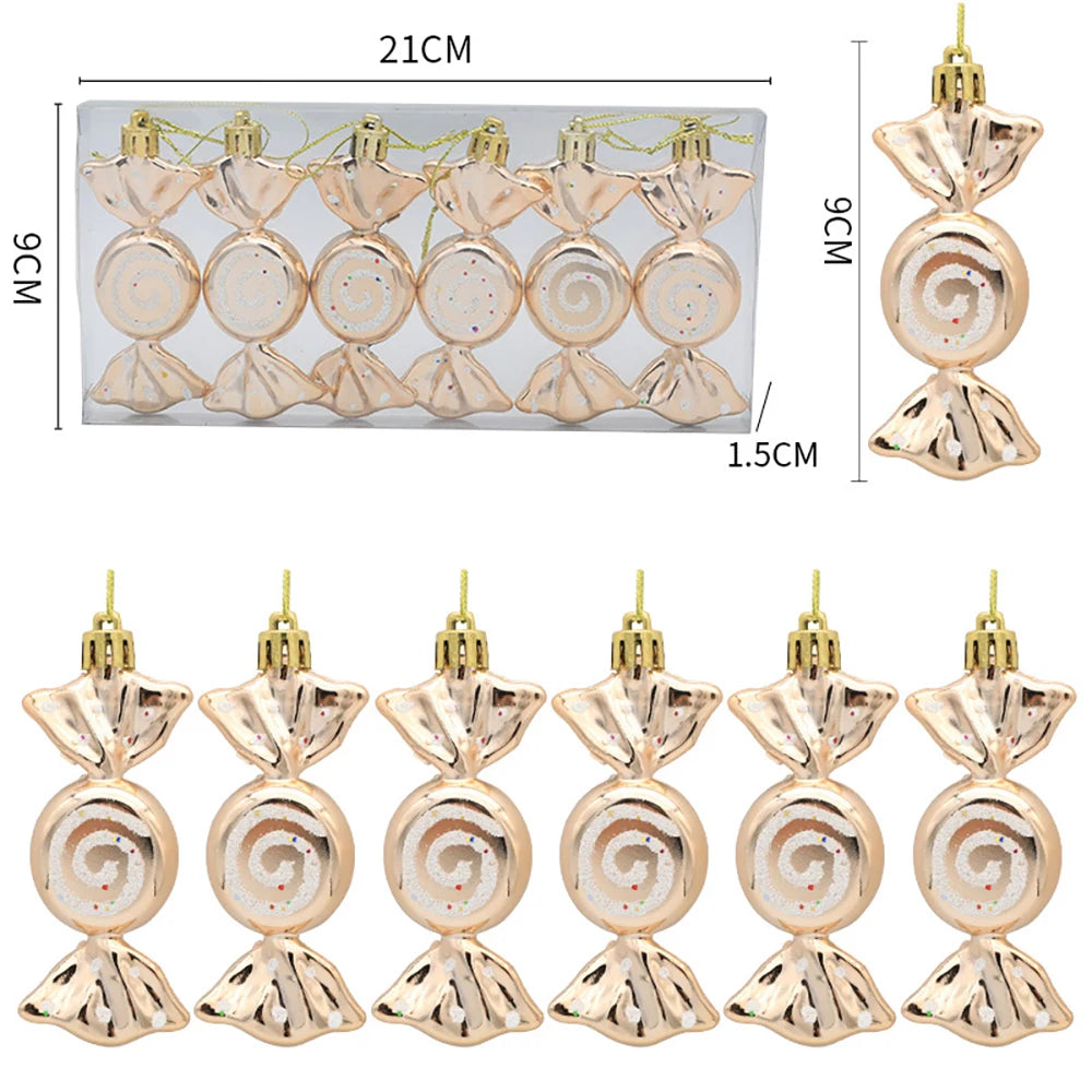 Christmas Tree Candy Decorations - Red and Gold Ornaments with Pine Cones - ZOOMNSTORE