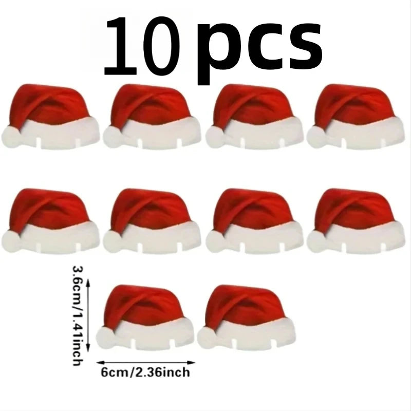 Christmas Wine Glass Tags - 30pcs Santa Hat Cup Cards & Holiday Drink Labels - ZOOMNSTORE
