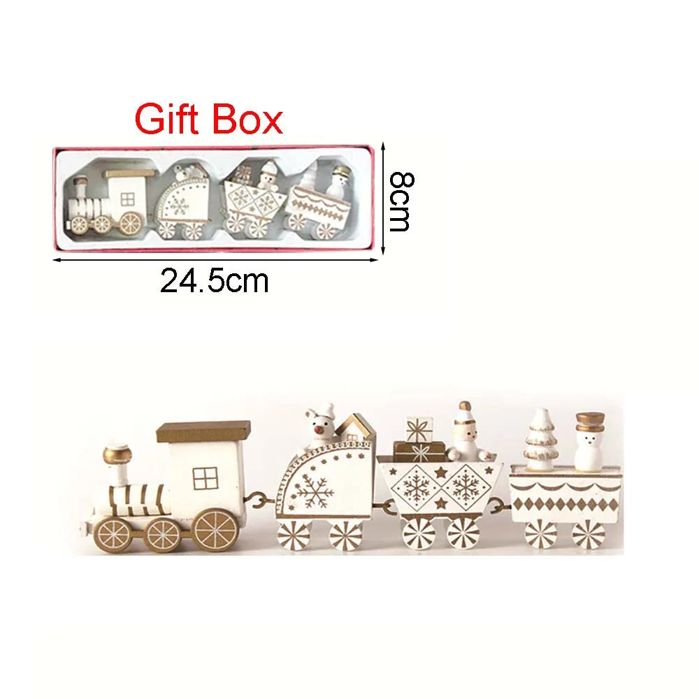 Christmas Wood Train Ornament - Moving Train Decoration for Home Holiday Gifts - ZOOMNSTORE