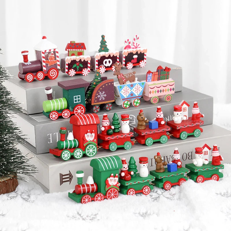 Christmas Wooden Train Ornament - Merry Christmas Home Decoration 2024 - ZOOMNSTORE