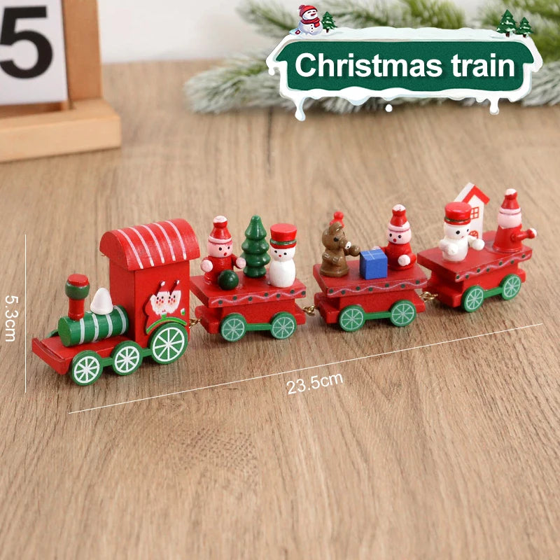 Christmas Wooden Train Ornament - Merry Christmas Home Decoration 2024 - ZOOMNSTORE