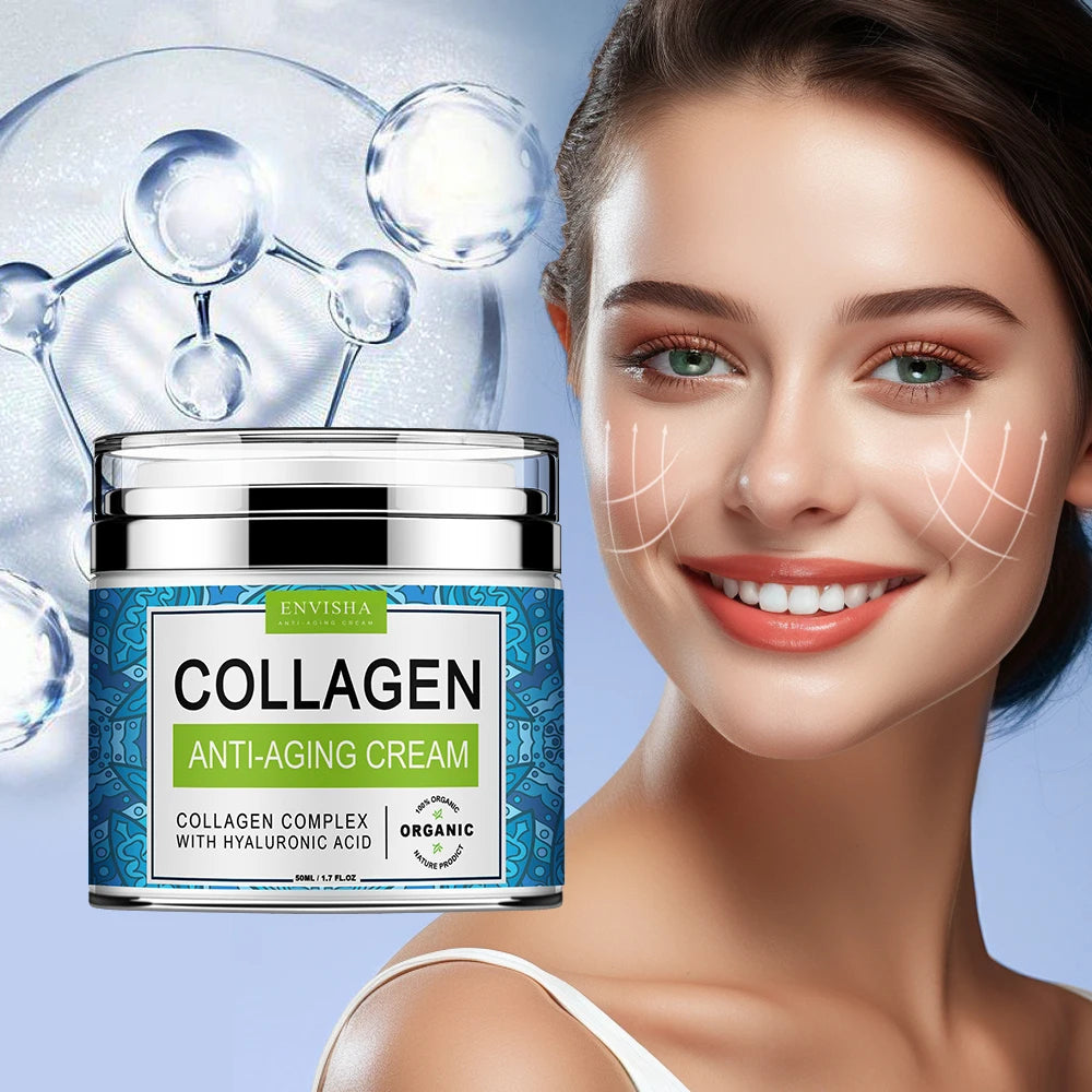 Collagen Face Cream - Hyaluronic Acid Anti-Aging Moisturizer with Pore Shrinking Whitening Effects - ZOOMNSTORE