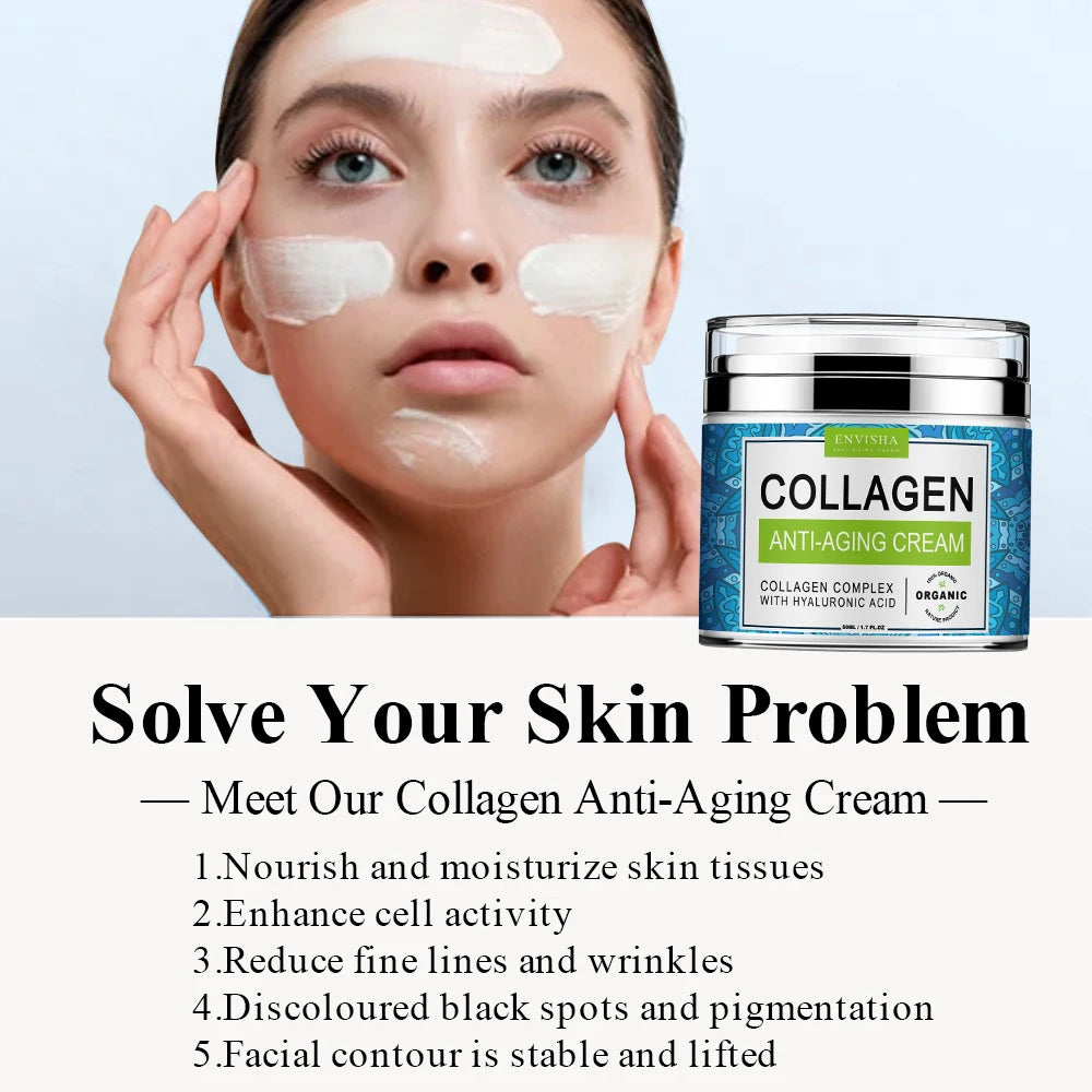 Collagen Face Cream - Hyaluronic Acid Anti-Aging Moisturizer with Pore Shrinking Whitening Effects - ZOOMNSTORE