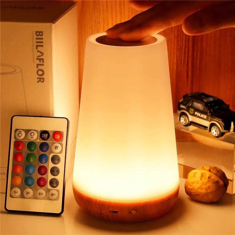 RGB Color Changing Touch Lamp - Dimmable Portable USB Rechargeable Night Light - ZOOMNSTORE