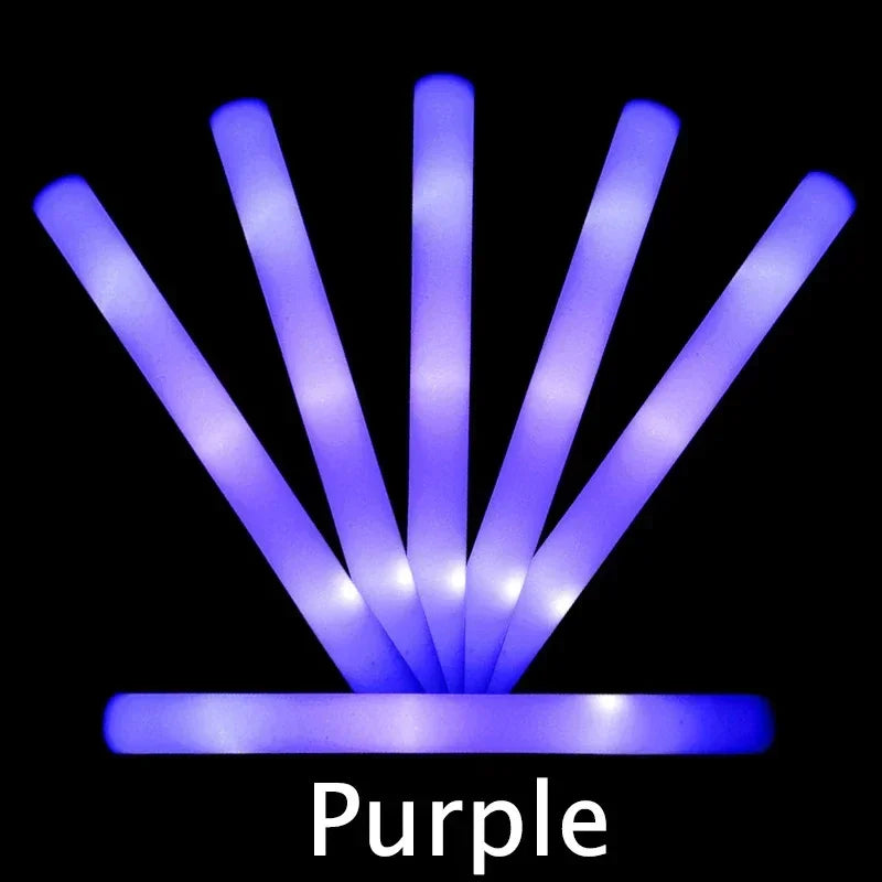 Colorful LED Glow Sticks - RGB Foam Cheer Tubes for Parties Events - ZOOMNSTORE