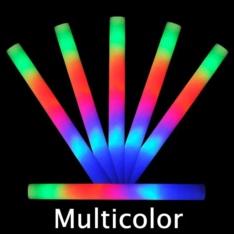 Colorful LED Glow Sticks - RGB Foam Cheer Tubes for Parties Events - ZOOMNSTORE