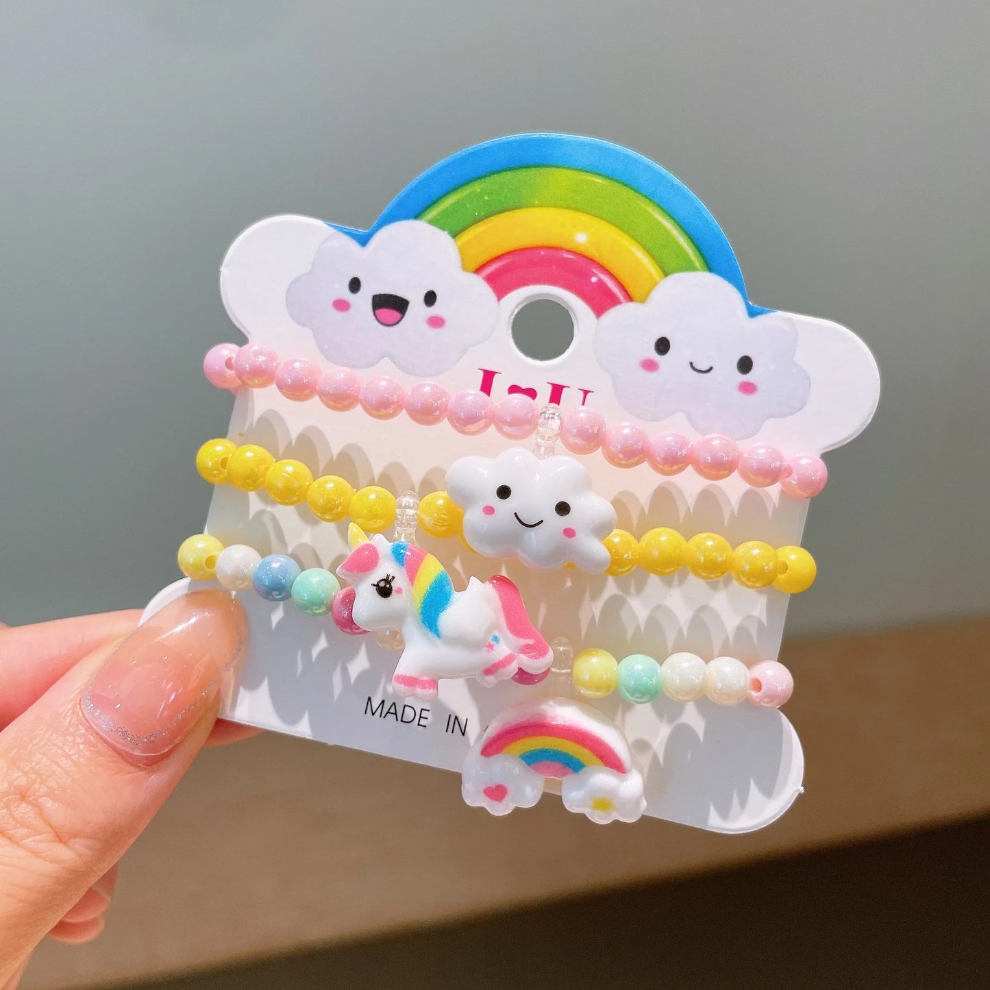 Colorful Resin Bracelets Kit for Girls - Kids Fashion Charm Jewelry Party Accessories - ZOOMNSTORE