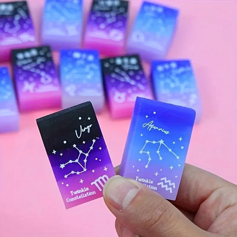 3/6/12pcs Constellations Erasers Zodiac Signs Good-looking Rainbow Jelly Error Correction Pencil Erasers Clean And Easy To Erase - ZOOMNSTORE