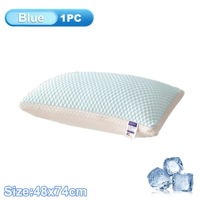 Cooling Ice Silk Pillow - Ergonomic Cervical Support with Breathable Mesh Edges - ZOOMNSTORE