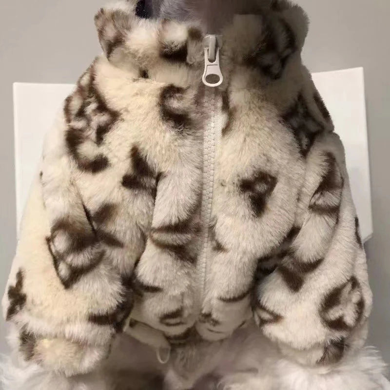 Coral Fleece Dog Jacket - Warm Soft Coat for Small Medium Pets - ZOOMNSTORE