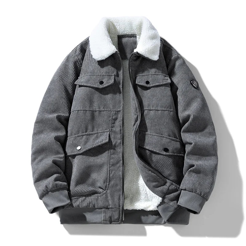 Corduroy Jacket Men - Slim Fit Winter Jacket Men With Zipper Closure, Warm & Comfortable - ZOOMNSTORE
