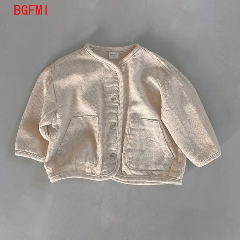 Cotton Denim Jacket for Baby Toddler - Casual Jean Coat for Kids 2-7Y - ZOOMNSTORE