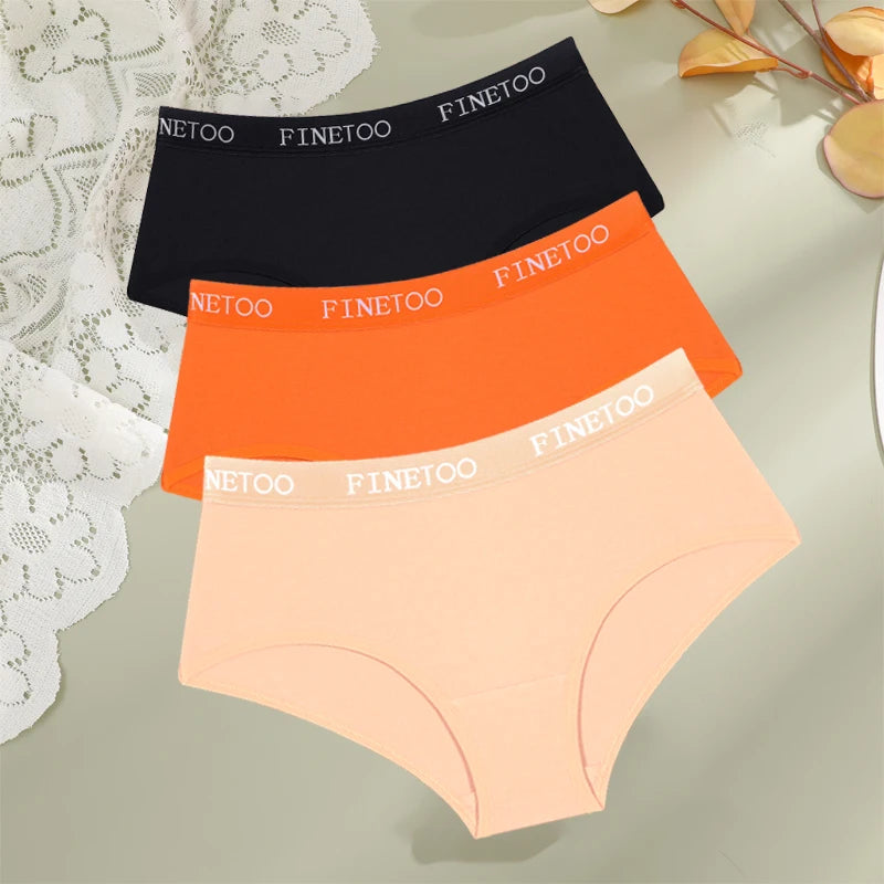 Cotton Letter Belt Womens Briefs - Sexy Low Waist Comfortable Panties 3 Pcs - ZOOMNSTORE