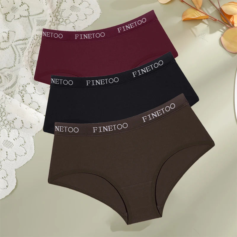 Cotton Letter Belt Womens Briefs - Sexy Low Waist Comfortable Panties 3 Pcs - ZOOMNSTORE