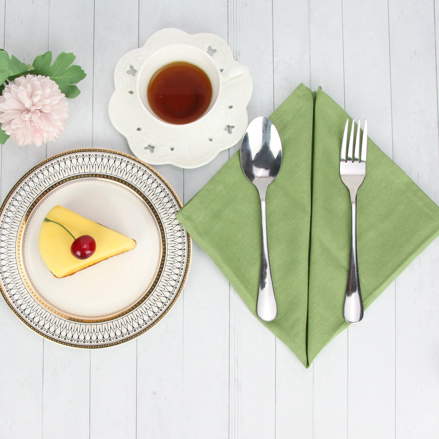 Cotton Linen Napkins Set of 12 - Soft 40x40cm Placemats for Dining Events - ZOOMNSTORE