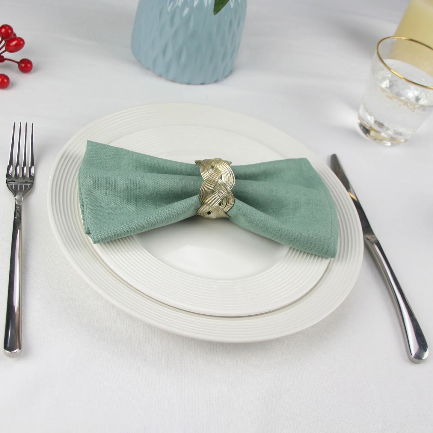 Cotton Linen Napkins Set of 12 - Soft 40x40cm Placemats for Dining Events - ZOOMNSTORE