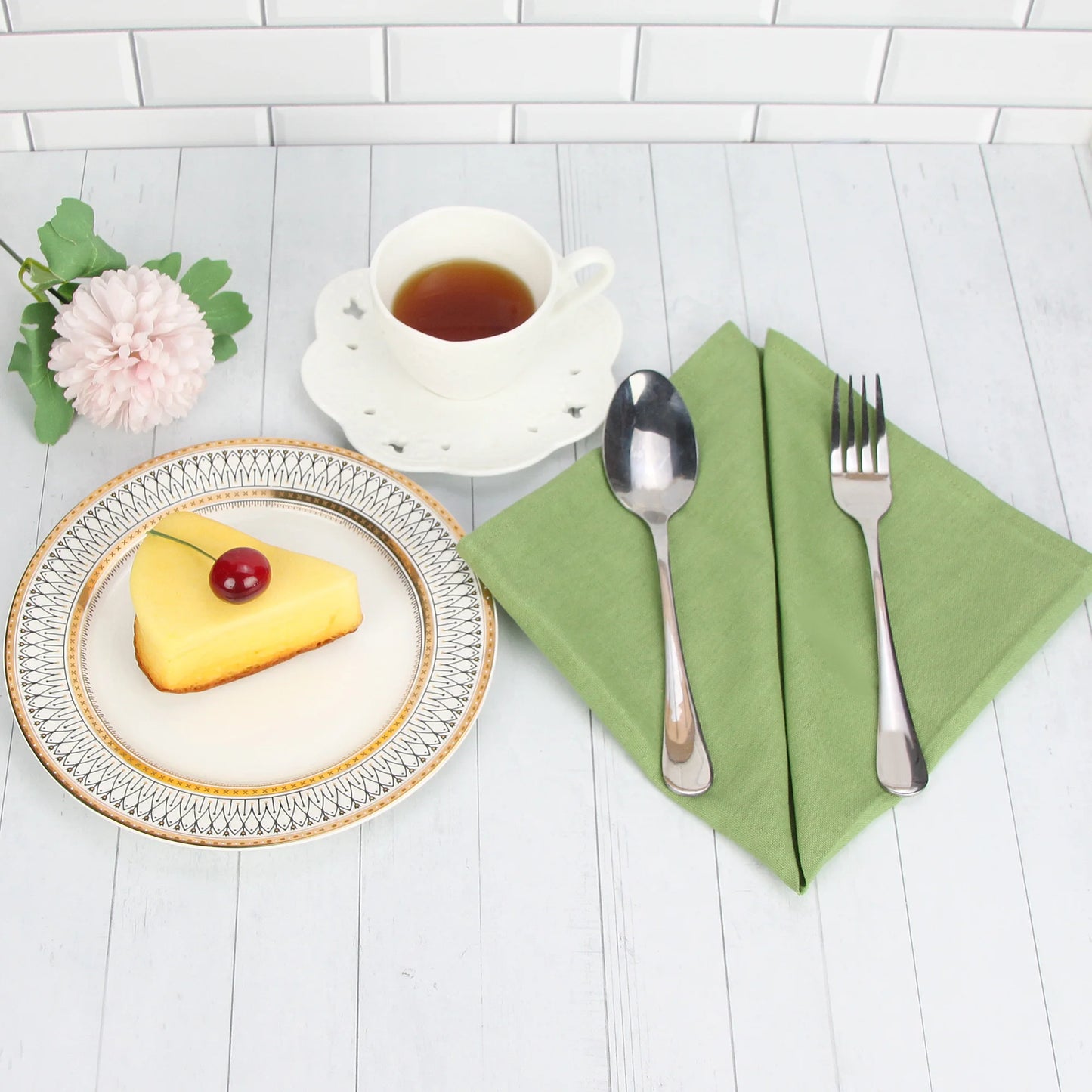Cotton Linen Napkins Set of 12 - Soft 40x40cm Placemats for Dining Events - ZOOMNSTORE