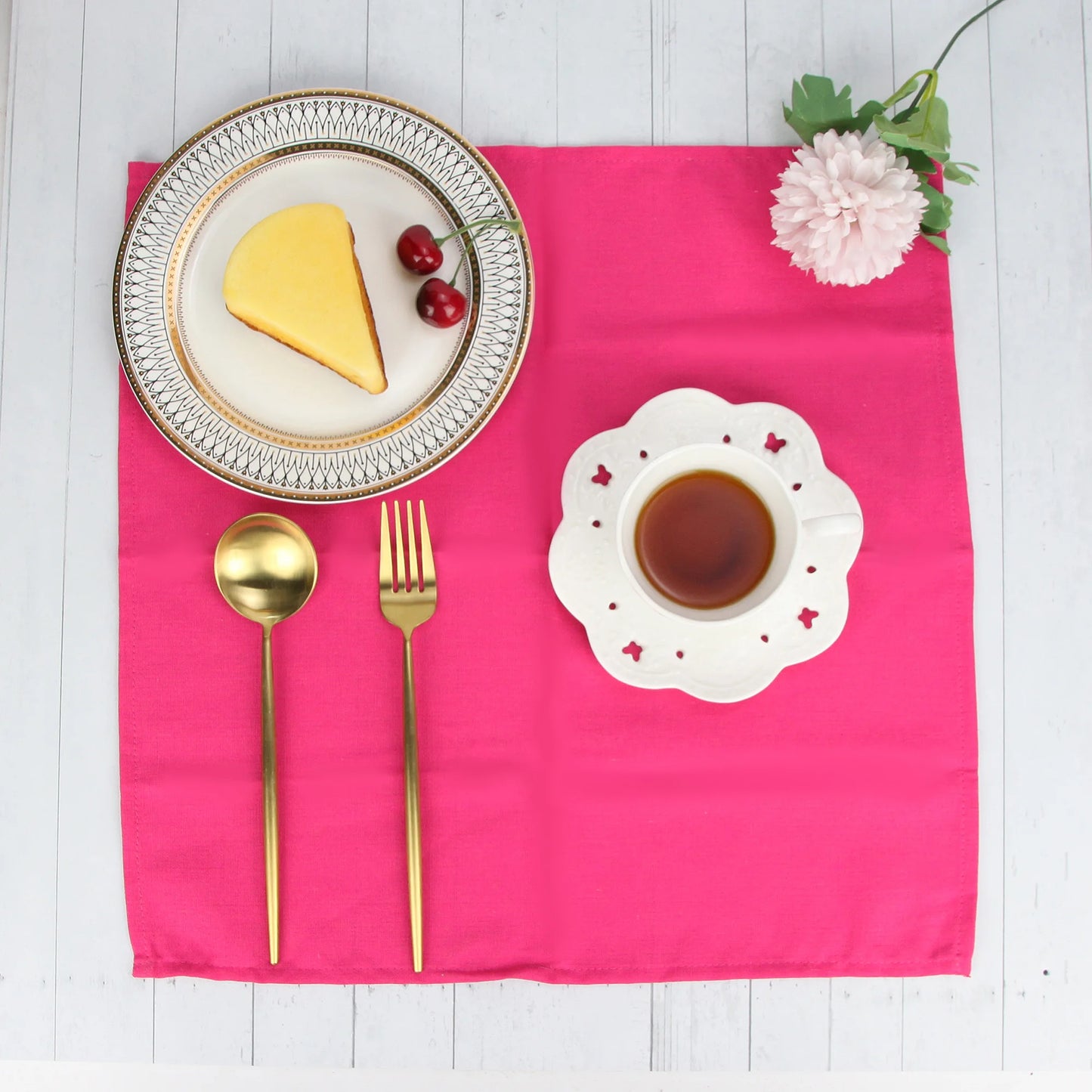 Cotton Linen Napkins Set of 12 - Soft 40x40cm Placemats for Dining Events - ZOOMNSTORE