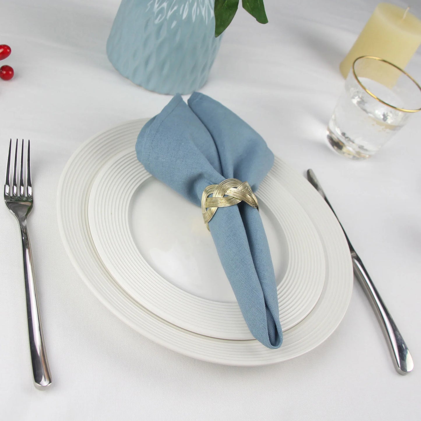 Cotton Linen Napkins Set of 12 - Soft 40x40cm Placemats for Dining Events - ZOOMNSTORE