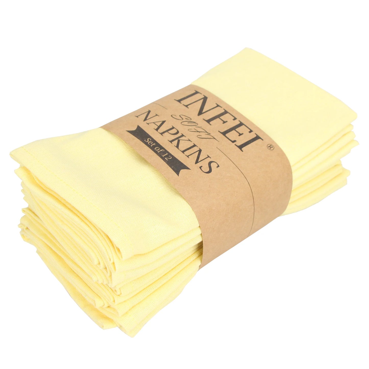 Cotton Linen Napkins Set of 12 - Soft 40x40cm Placemats for Dining Events - ZOOMNSTORE