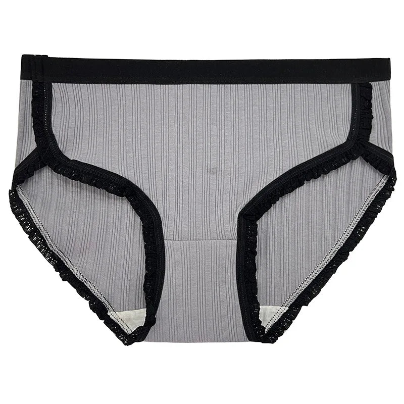 Cotton Mid-Waist Panties Set - Breathable Womens Underwear Briefs - ZOOMNSTORE