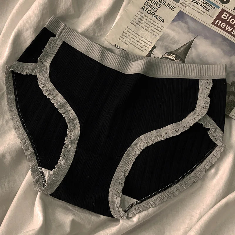Cotton Mid-Waist Panties Set - Breathable Womens Underwear Briefs - ZOOMNSTORE