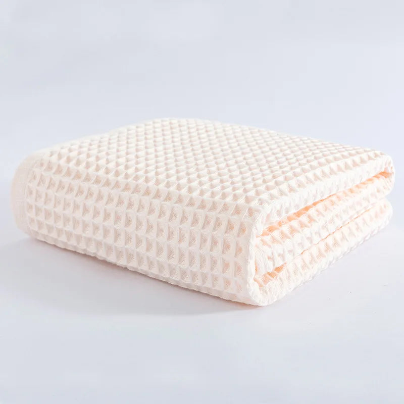2/4 Pcs 100% Cotton Bath Towel Set for Adult Children High Quality Waffle Towel Soft Highly Absorbent Home Bathroom Washcloth - ZOOMNSTORE