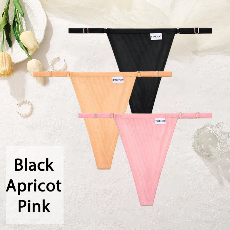 Cotton Women's Panties - Sexy Thong Underwear Set | Adjustable Waist, Breathable Soft Intimates - ZOOMNSTORE