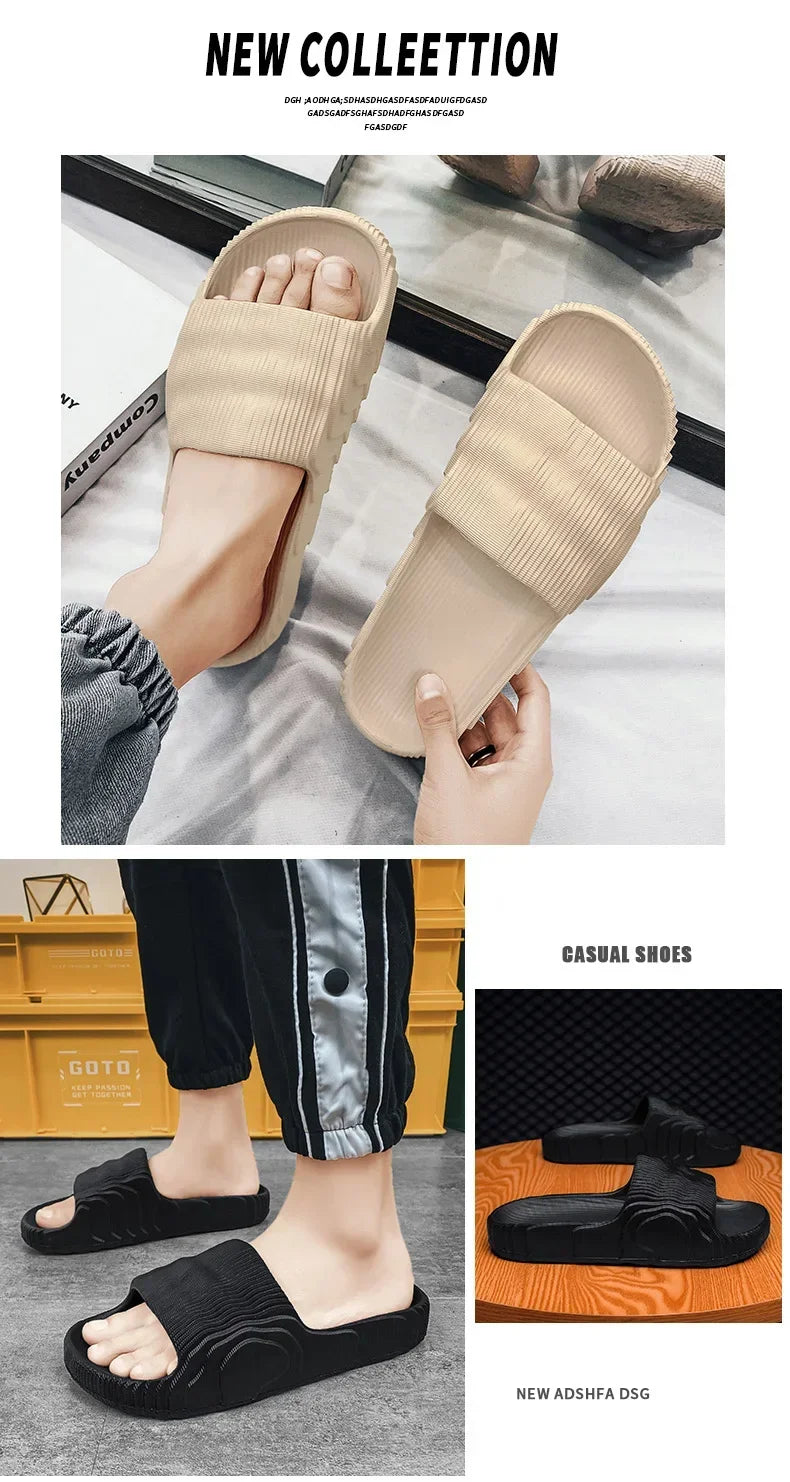 Couple Summer Indoor Slippers - Soft Skid-Proof Bathroom Flip Flops - ZOOMNSTORE