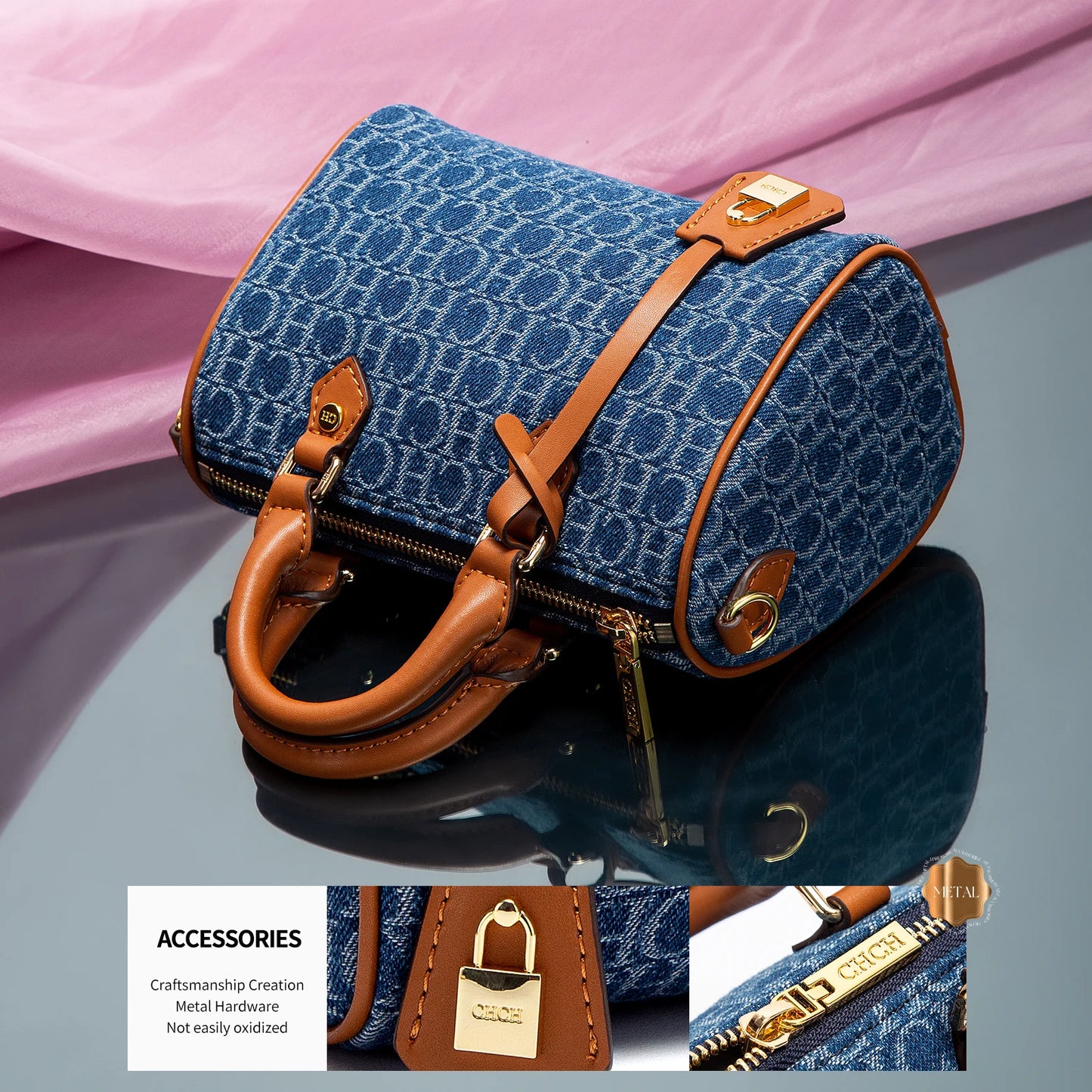 Cowboy Splicing Pillow Bag - Casual Womens Shoulder Handbag 2025 - ZOOMNSTORE