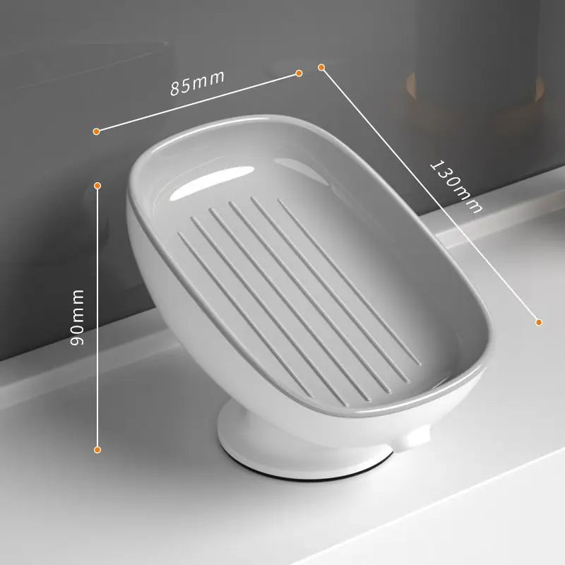 1pc Creative Soap Dish, Drain Soap Tray, Soap Holder With Suction Cup, Soap Rack For Bathroom Accessories - ZOOMNSTORE