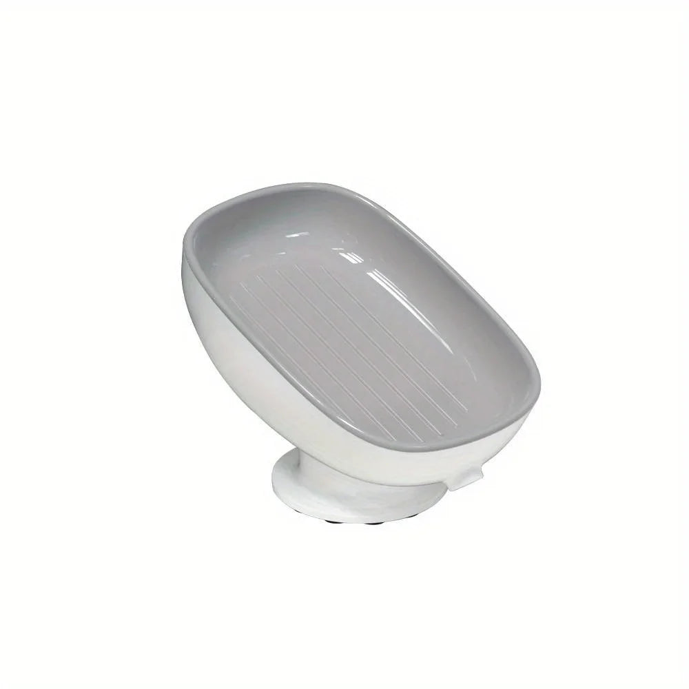 1pc Creative Soap Dish, Drain Soap Tray, Soap Holder With Suction Cup, Soap Rack For Bathroom Accessories - ZOOMNSTORE