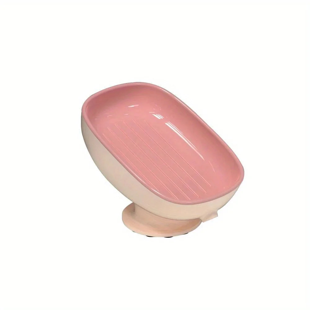 1pc Creative Soap Dish, Drain Soap Tray, Soap Holder With Suction Cup, Soap Rack For Bathroom Accessories - ZOOMNSTORE