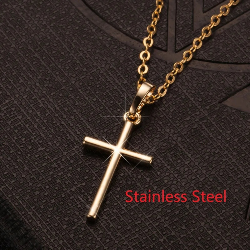 Rotatable Crown Rhinestone Cross Choker Necklace Earrings Rings for Women Minimalist Cross Chain Christian Jewelry Prayer Gift - ZOOMNSTORE