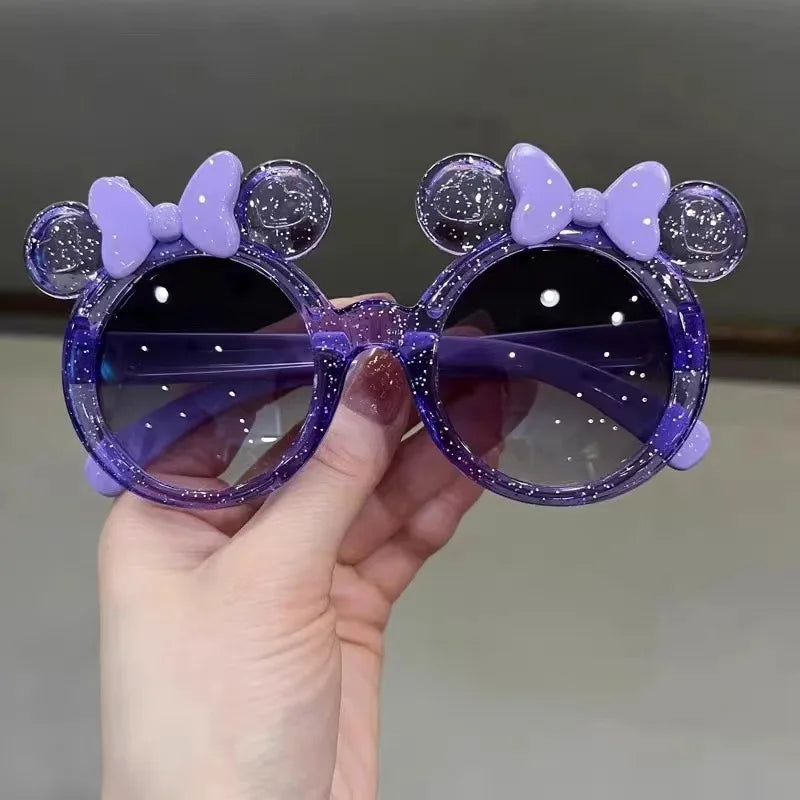 Crystal Bow Girls Sunglasses - Cute Cartoon Kids Eyewear - ZOOMNSTORE