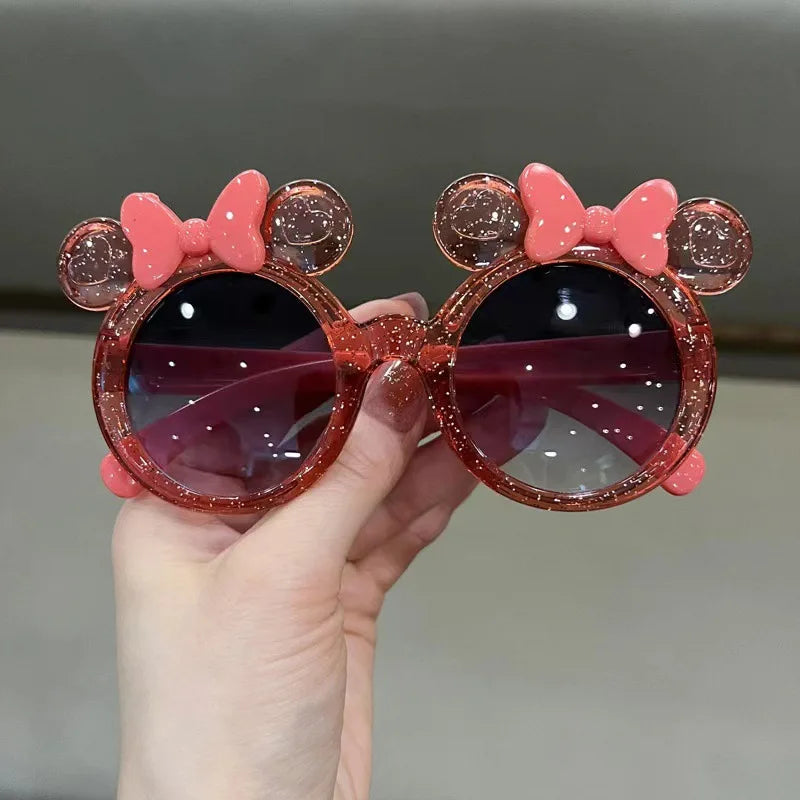Crystal Bow Girls Sunglasses - Cute Cartoon Kids Eyewear - ZOOMNSTORE