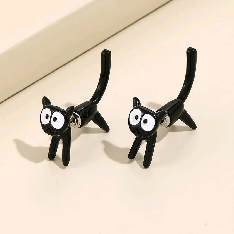 Cute Animal Stud Earrings - Cartoon Cat Bear Shark Dinosaur Jewelry for Women - ZOOMNSTORE