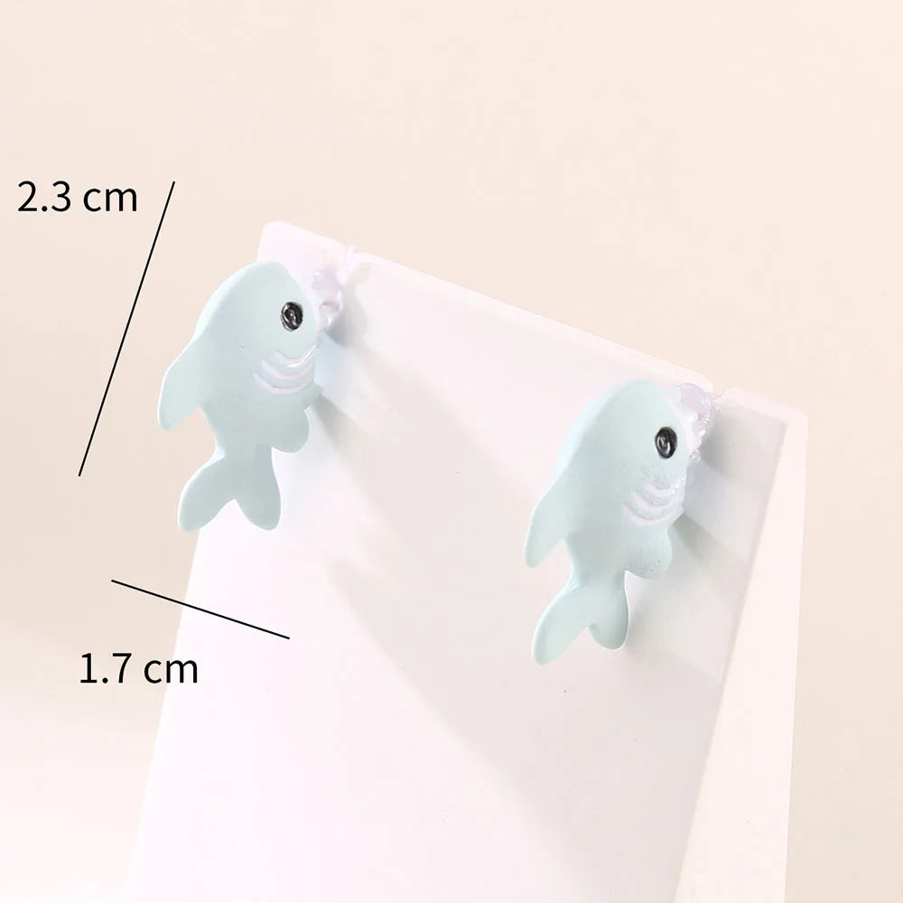 Cute Animal Stud Earrings - Cartoon Cat Bear Shark Dinosaur Jewelry for Women - ZOOMNSTORE