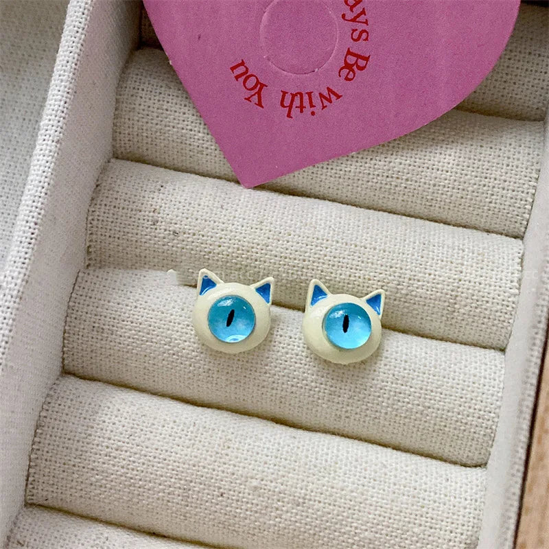 Cute Animal Stud Earrings - Cartoon Cat Bear Shark Dinosaur Jewelry for Women - ZOOMNSTORE