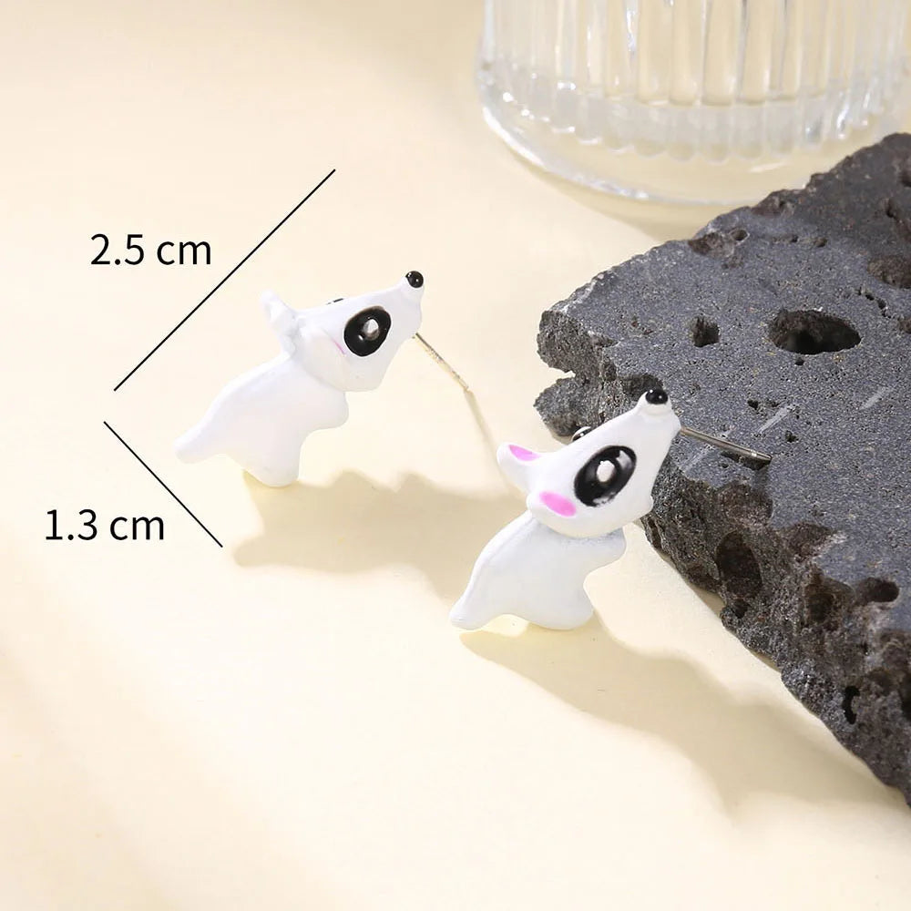Cute Animal Stud Earrings - Cartoon Cat Bear Shark Dinosaur Jewelry for Women - ZOOMNSTORE