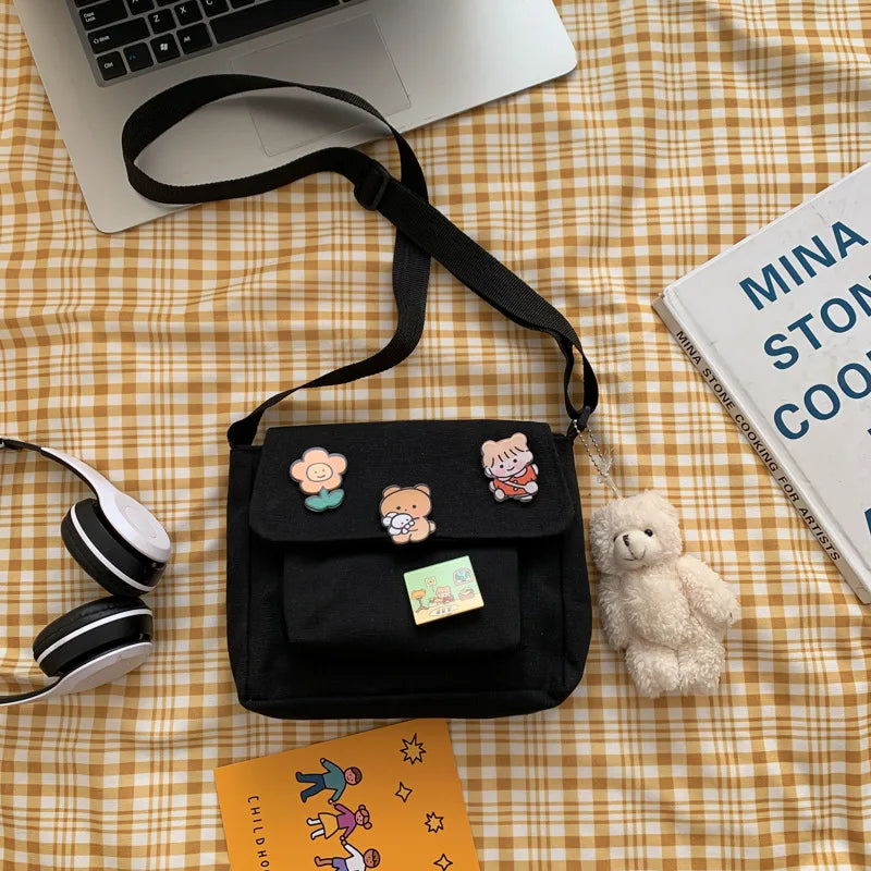Cute Canvas Crossbody Bag for Women - Small Diagonal Purse for Girls - ZOOMNSTORE