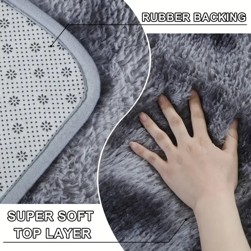 Cute Fluffy Rug - Ultra Grip Backing | Soft Shaggy Carpet for Living Room & Bedroom - ZOOMNSTORE