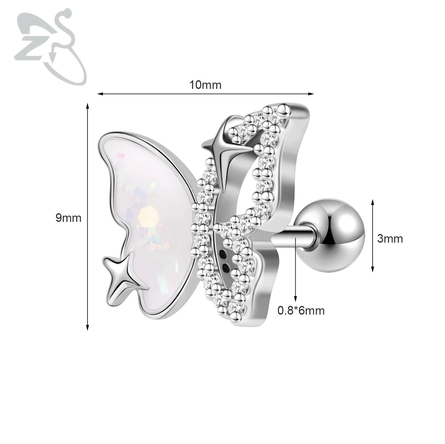 Cute Heart Stud Earrings - 20G Pink CZ Crystal Jewelry for Kids Women - ZOOMNSTORE