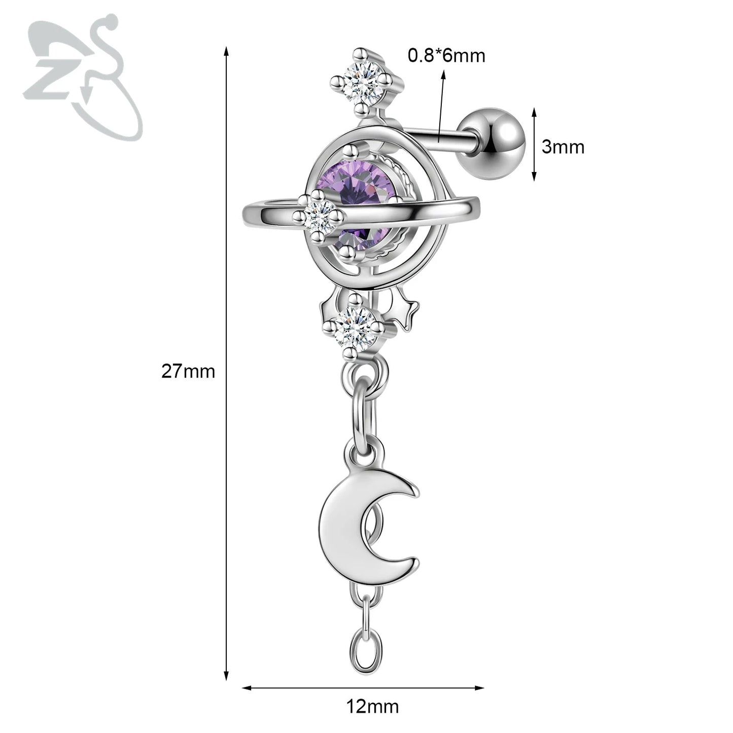 Cute Heart Stud Earrings - 20G Pink CZ Crystal Jewelry for Kids Women - ZOOMNSTORE