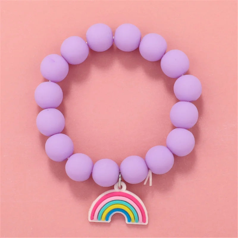 Cute Popcorn Beads Bracelet - Friendship Jewelry for Girls with Star Moon Cloud and Flower Accents - ZOOMNSTORE