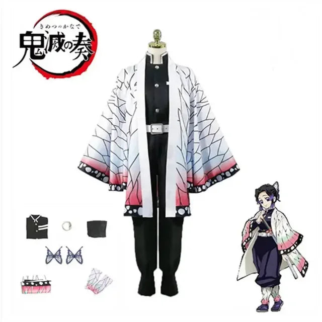 Anime Demon Slayer Kimetsu Geen Yaiba Kochou Shinobu Cosplay Kostuum Pruik Set Kimono Uniform Halloween Anime Kostuums Voor Kid - ZOOMNSTORE