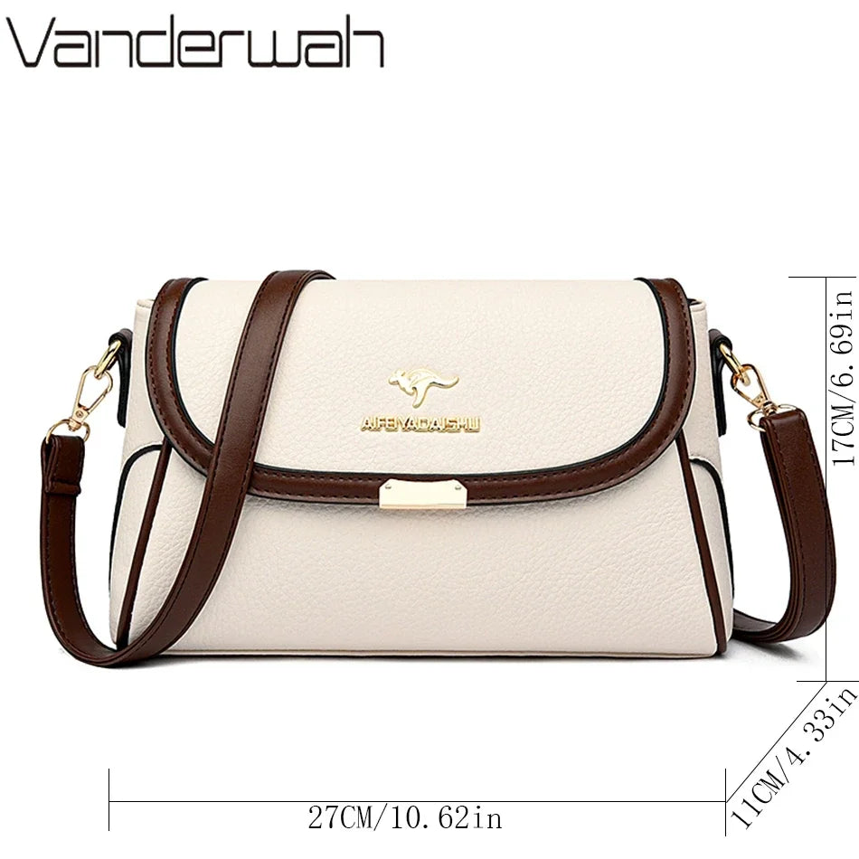 Designer Leather Shoulder Bag - Small Crossbody Messenger Bag for Women 2024 - ZOOMNSTORE